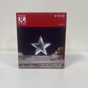 Place & Time Star Infinity Mirror LED‎ Light 5.11" X 6.69" Holiday